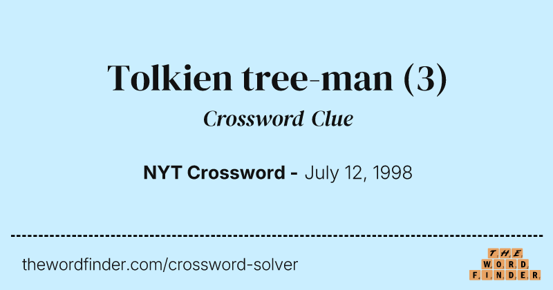 Tolkien tree-man crossword clue image