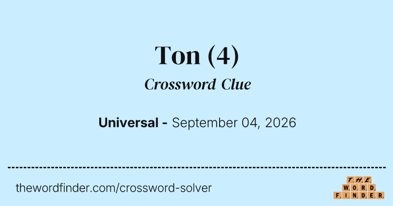 Ton crossword clue image