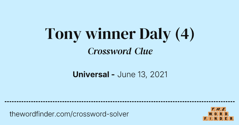 Tony winner Daly crossword clue image