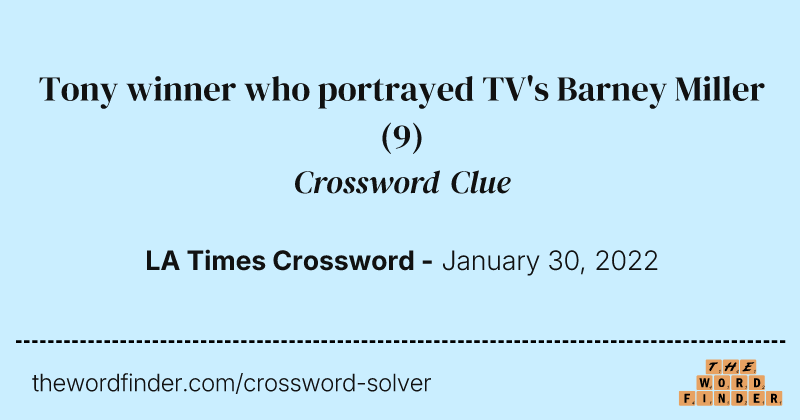 Tony winner who portrayed TV's Barney Miller crossword clue image