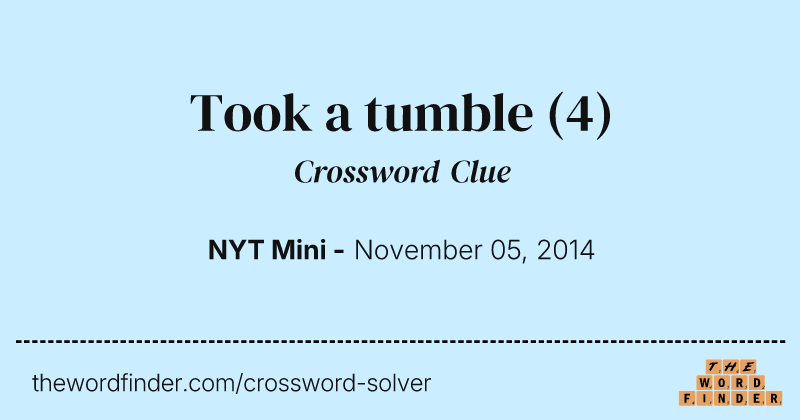 Took a tumble crossword clue image