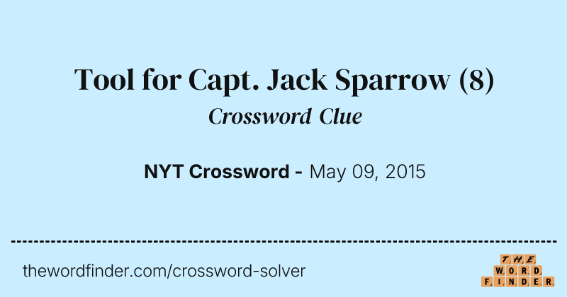 Tool for Capt. Jack Sparrow crossword clue image
