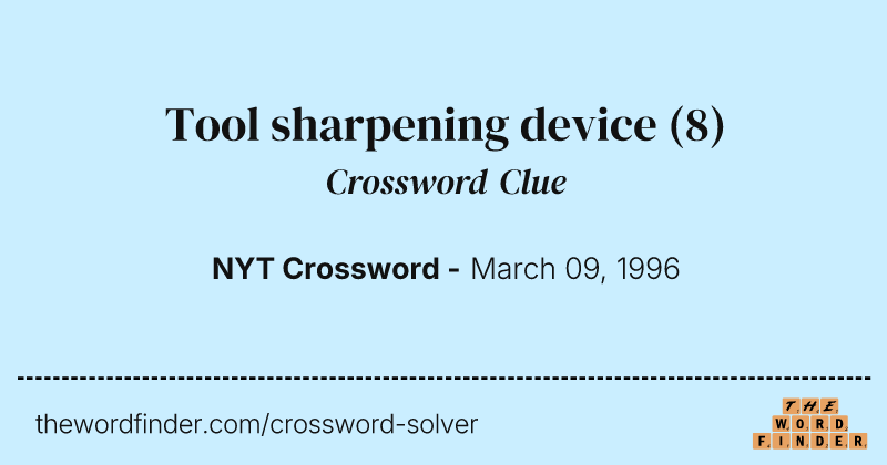 Tool sharpening device crossword clue image