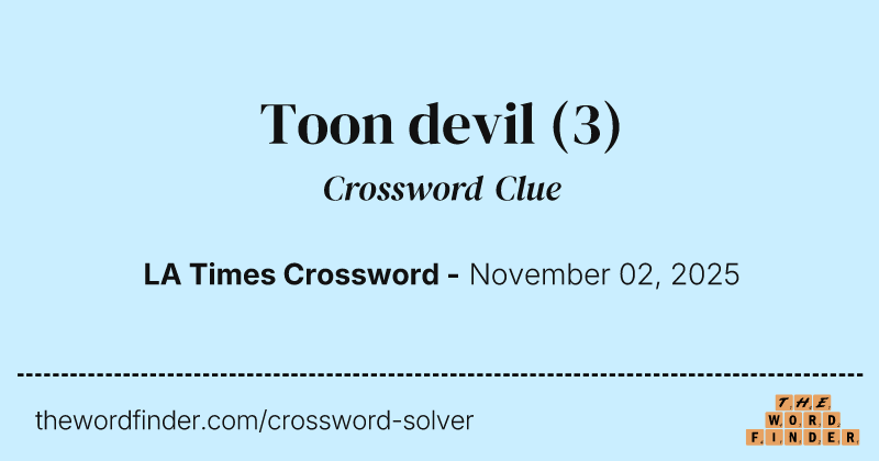 Toon devil crossword clue image