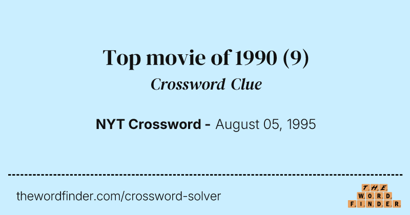 Top movie of 1990 crossword clue image