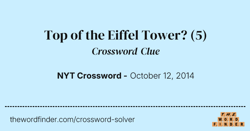 Top of the Eiffel Tower? crossword clue image