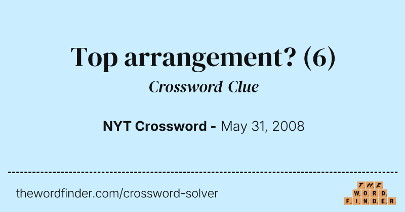 Top arrangement? crossword clue image