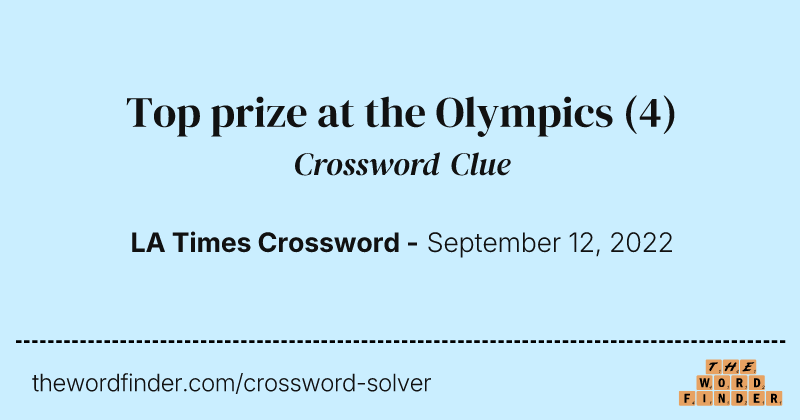 Top prize at the Olympics crossword clue image