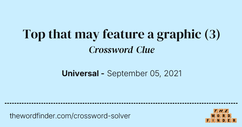 Top that may feature a graphic crossword clue image
