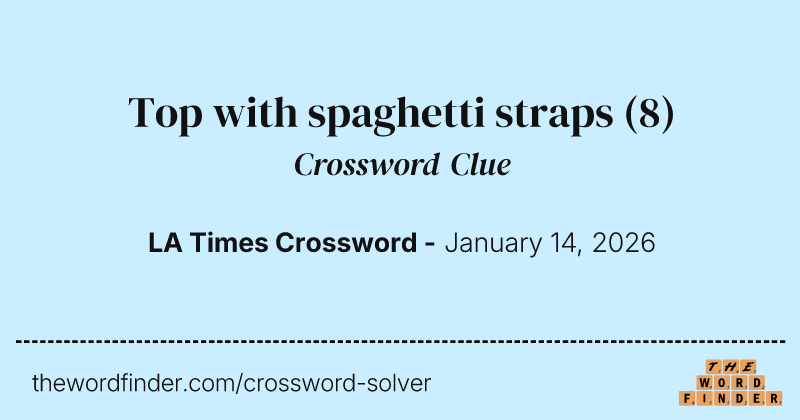 Top with spaghetti straps crossword clue image