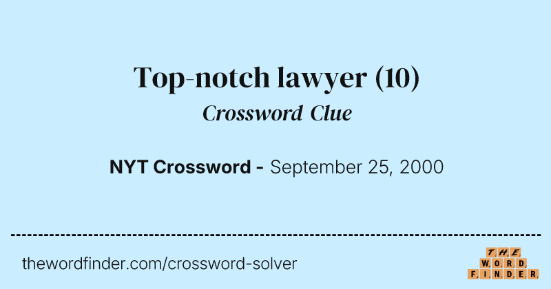 Top-notch lawyer crossword clue image