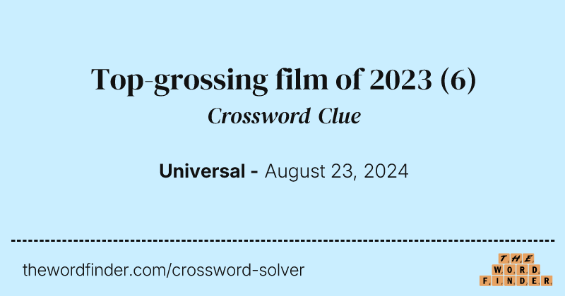 Top-grossing film of 2023 crossword clue image