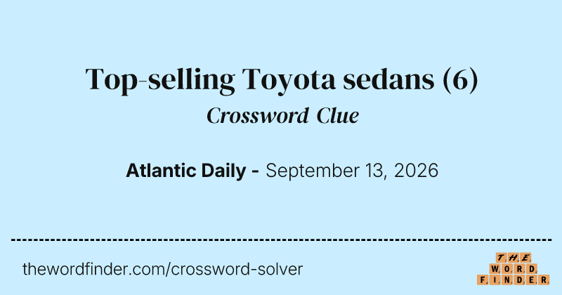 Top-selling Toyota sedans crossword clue image