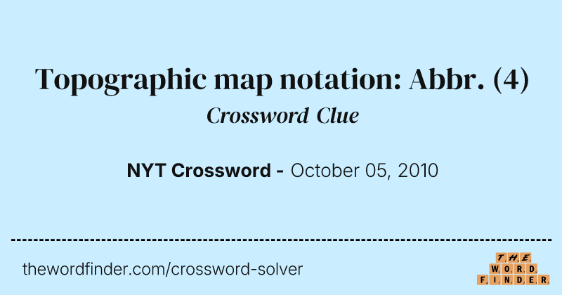 Topographic map notation: Abbr. crossword clue image