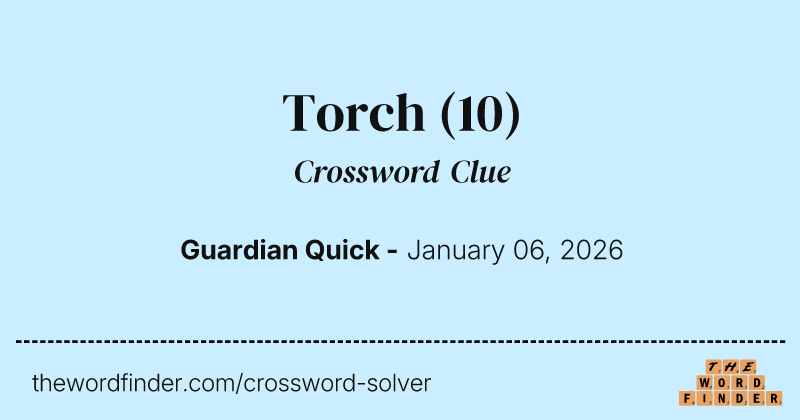 Torch crossword clue image