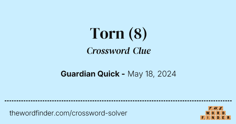 Torn crossword clue image