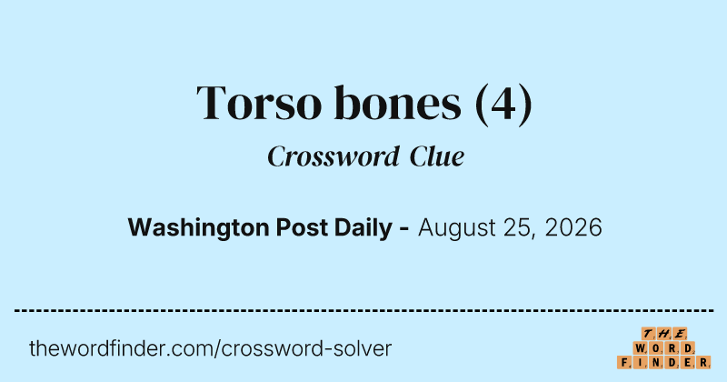 Torso bones crossword clue image