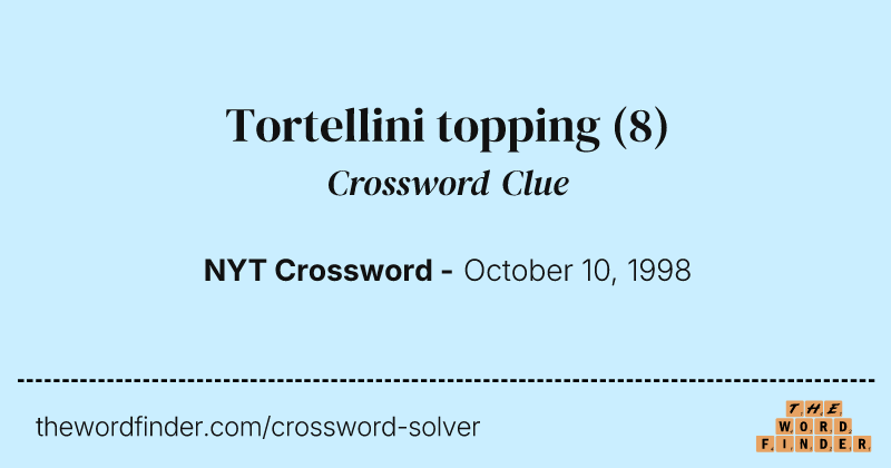 Tortellini topping crossword clue image