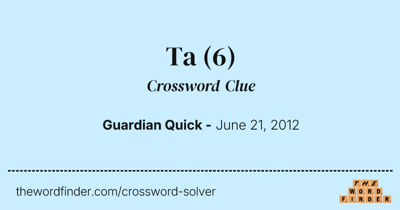 Ta crossword clue image
