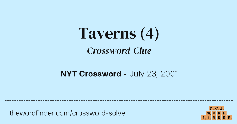 Taverns crossword clue image