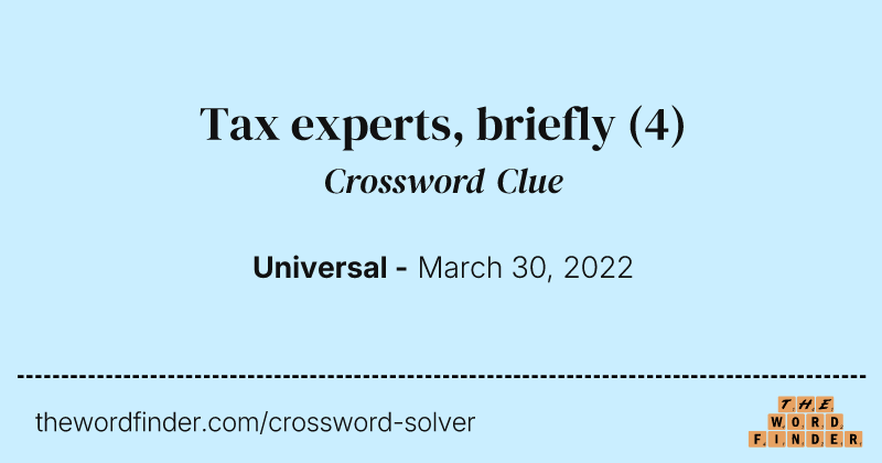 Tax experts, briefly crossword clue image