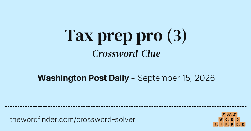 Tax prep pro crossword clue image