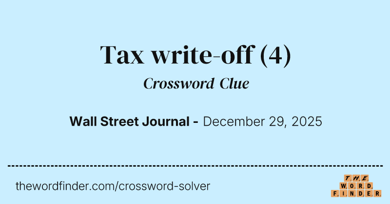 Tax write-off crossword clue image
