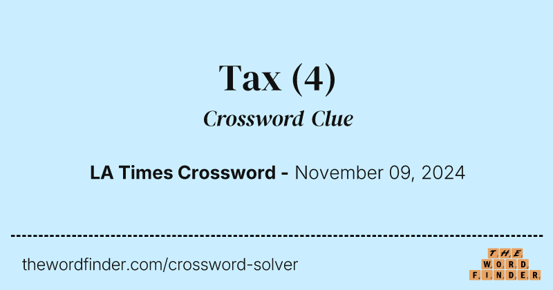 Tax crossword clue image