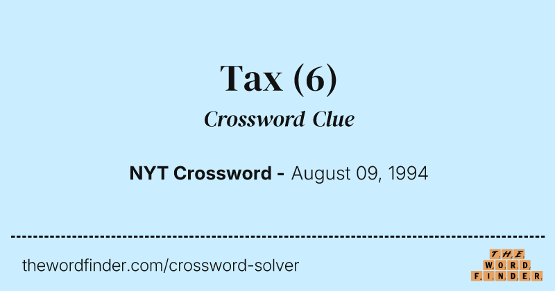 Tax crossword clue image