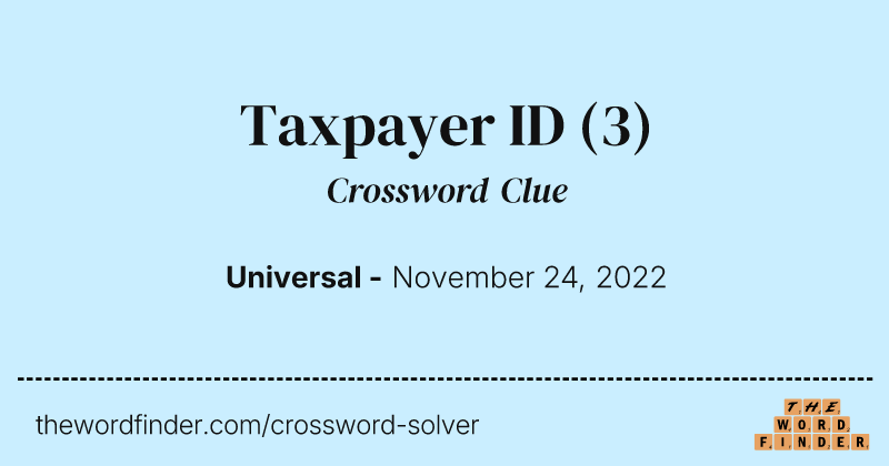 Taxpayer ID crossword clue image