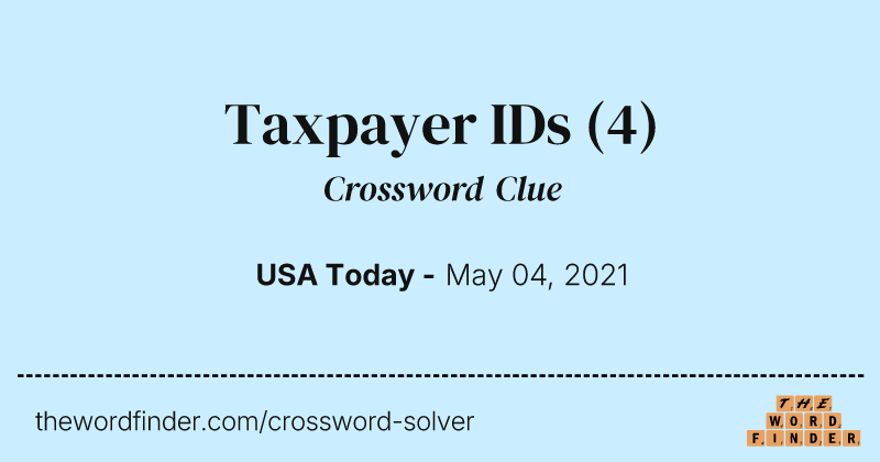 Taxpayer IDs crossword clue image