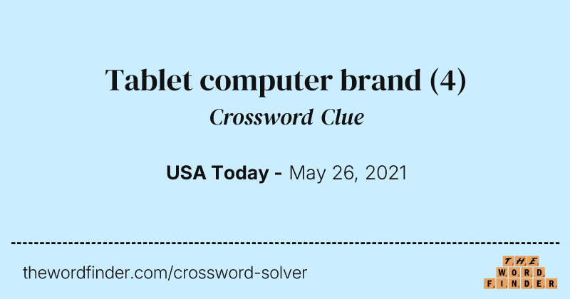 Tablet computer brand crossword clue image