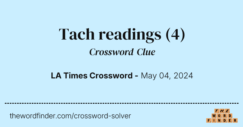 Tach readings crossword clue image