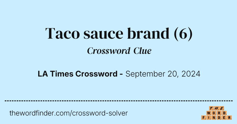 Taco sauce brand crossword clue image
