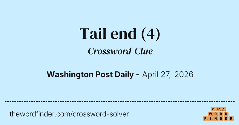 Tail end crossword clue image