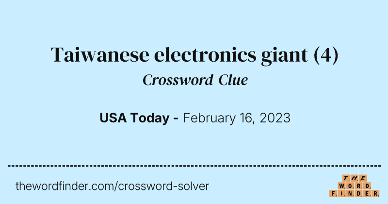 Taiwanese electronics giant crossword clue image