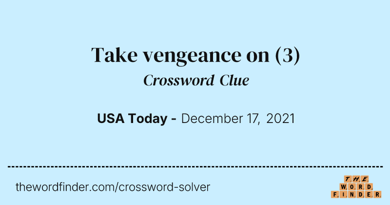 Take vengeance on crossword clue image