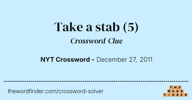 Take a stab crossword clue image