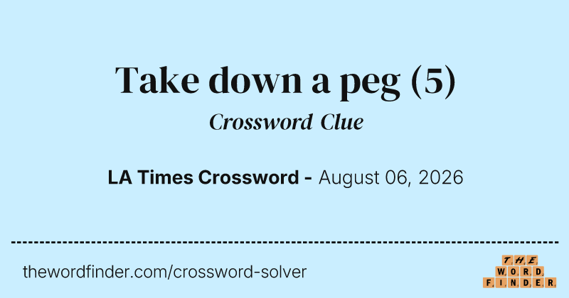 Take down a peg crossword clue image