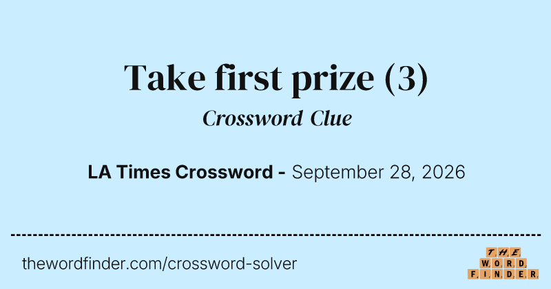 Take first prize crossword clue image
