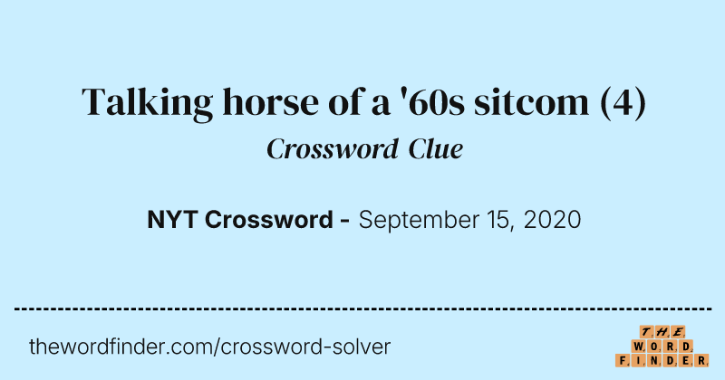 Talking horse of a '60s sitcom crossword clue image