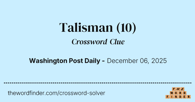 Talisman crossword clue image