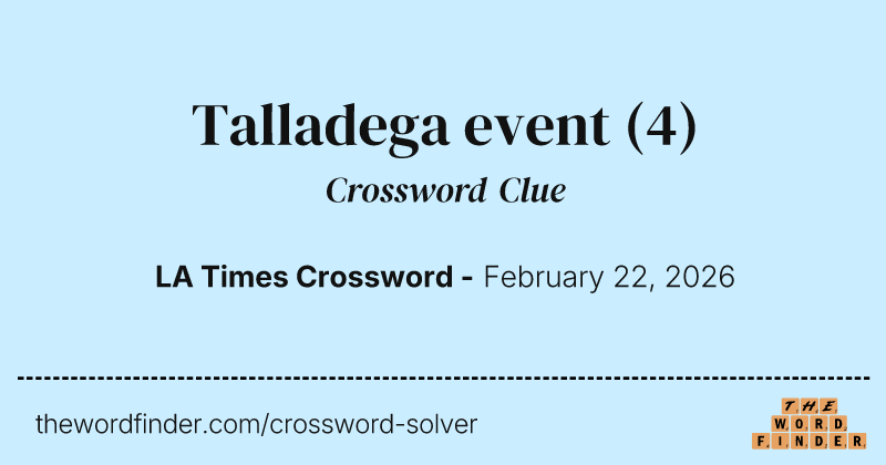 Talladega event crossword clue image