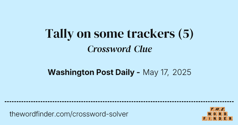 Tally on some trackers crossword clue image
