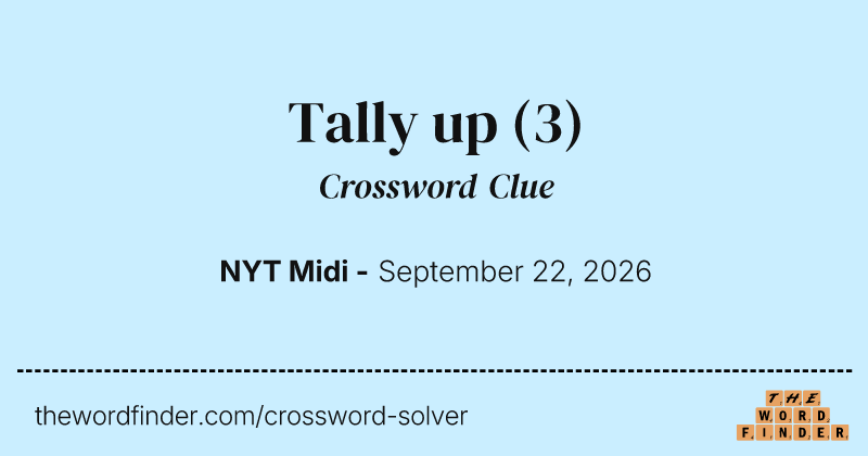 Tally up crossword clue image
