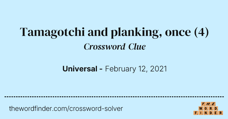 Tamagotchi and planking, once crossword clue image