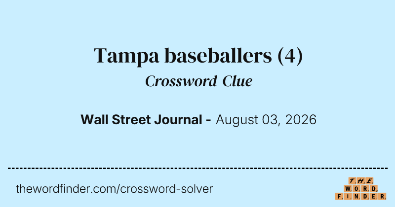 Tampa baseballers crossword clue image