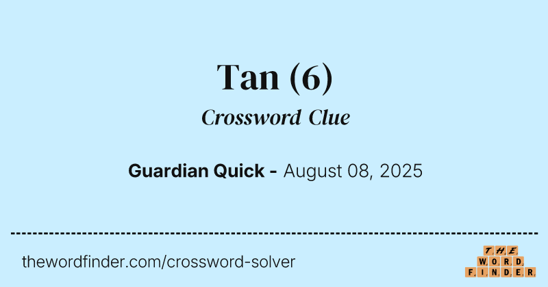 Tan crossword clue image