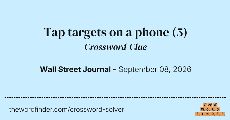 Tap targets on a phone crossword clue image