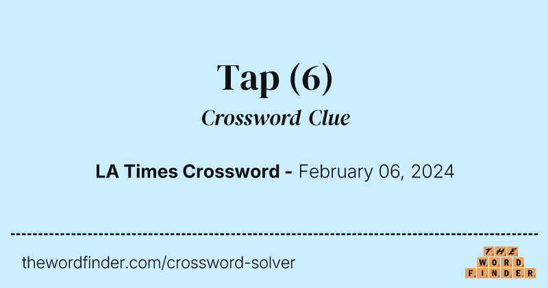Tap crossword clue image